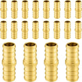 20-Pack PEX Fittings Niikappu 3/4"x3/4" Pex Straight Coupling, Brass Crimp Pipe Fittings for PEX Pipes, ASTM F1807