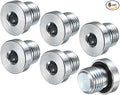 6-Pack M14x1.5mm Inner Hex Head Pipe Fitting Plug, Carbon Steel Sensor Socket Plug with Seal O-Ring for Terminate Pipe Ends/High Pressure Washer, Sealing Screw