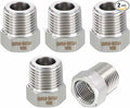 2 Pack 304 Stainless Steel Pipe Fittings, 1/2" Male G to 3/8" FNPT Hex Bushing Reducer, Hose Tube Threaded Adapters for Air, Oil, LP, Gas