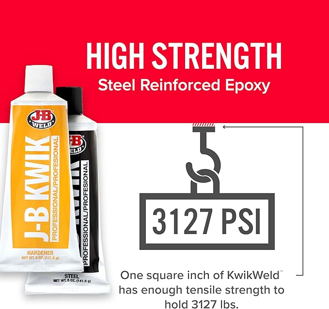 J-B Weld 8271 KwikWeld Professional Size Steel Reinforced Epoxy Twin Pack - 10 oz.