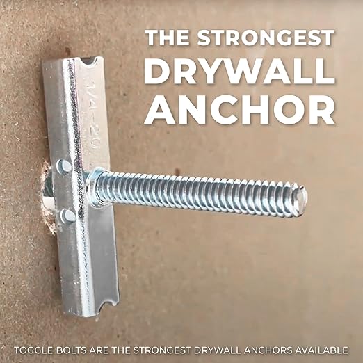 400-Pack 3/16"-24 Heavy Duty Quick Toggle Anchors with Bolts Set | for Drywall, Metal Studs, and Concrete Block | Holds 240+ Lbs. | 400 Toggles + 400 Bolts