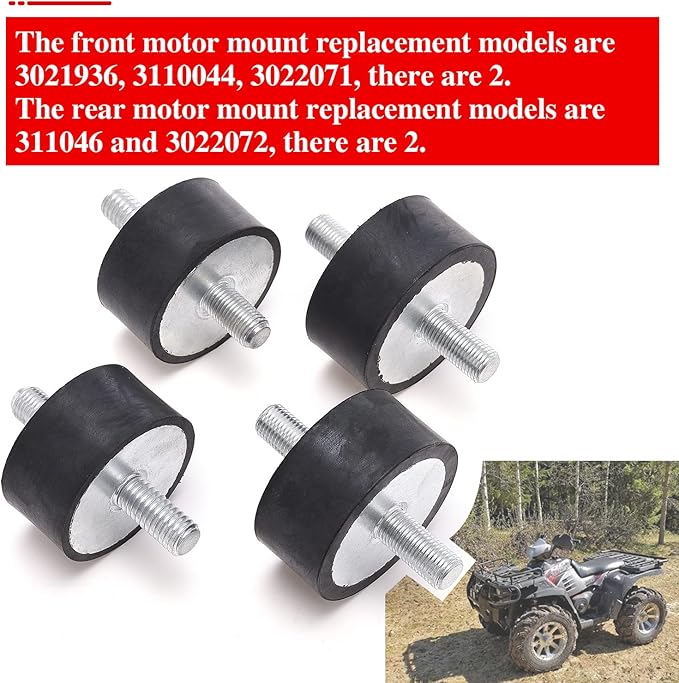 Engine Isolator Mount , for Polaris Sportsman 335 400 450 500 700 800 Rubber Motor mounts Kit Including Front mounts and Rear mounts(4pcs )