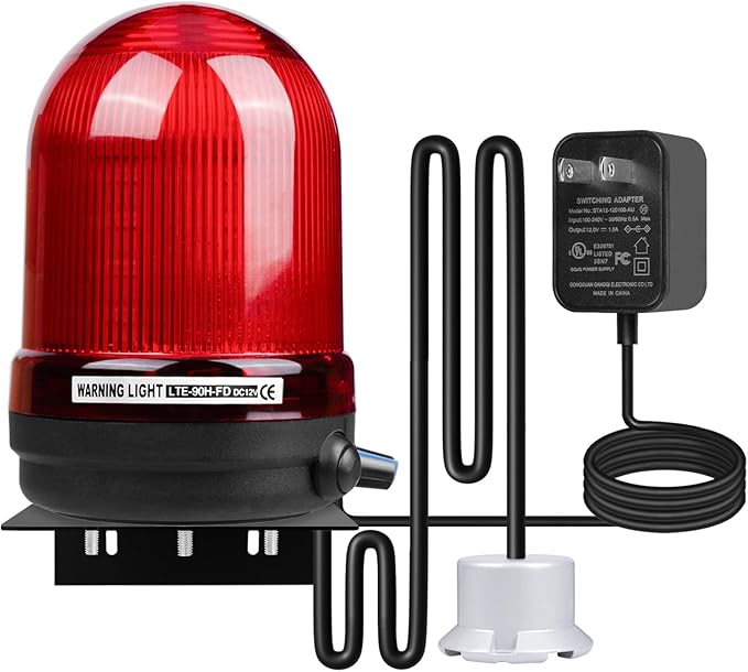 Sump Pump Alarm, High Water Leak Detection, with 110dB Loud Alarm and LED Indicator, 10ft Probe Cable, Suitable for Indoor/Outdoor Systems in Basements, Septic Tanks, and Sumps