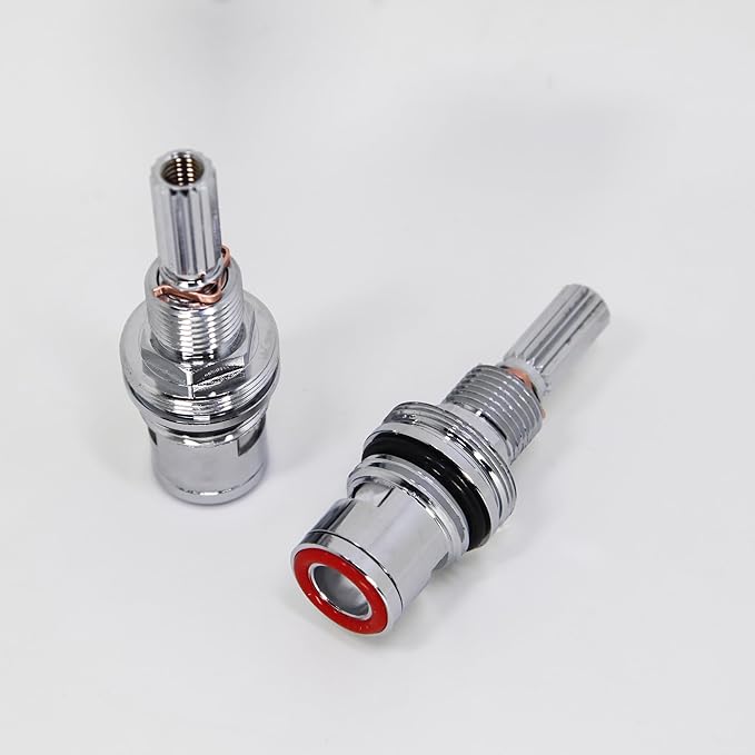 1-001 & 1-002 Ceramic Valve Set，Chrome & Lead-Free Copper, Replacement Newport Hot and Cold Widespread Cartridge