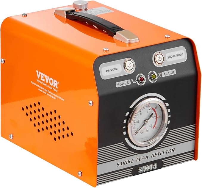 VEVOR Automotive Smoke Machine Leak Detector, EVAP Smoke Machine Leak Tester with Built-in Air Pump & Pressure Gauge, Dual-Mode Diagnostic Leak Detector for Vacuum, Fuel, Pipeline System Testing