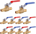 10 PCs HeSun 1/2 Inch PEX A Expansion Ball Valve,Brass Shut Off Valve for Hot and Cold Water, Fit PEX A Expansion Pipe, ASTM F1960,Red&Blue(VALVE149)