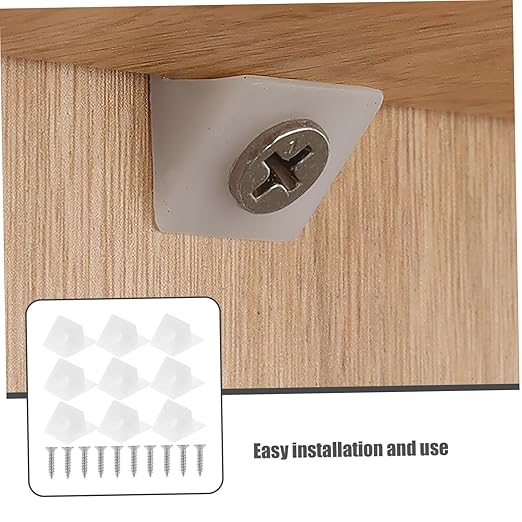 DOITOOL 1set Drywall Repair Clips Angle Back Plate Corner Code Plastic Conical Anchors Self-Tapping Screws for Easy Installation