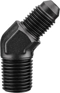 EVIL ENERGY 4AN Male Flare to 1/4" NPT Pipe 45 Degree Fitting Adapter Aluminum Black
