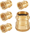 5-Pack HeSun Copper Press Fitting Adapter,3/4" Press X 3/4" Female NPT Adapter, LF Brass(PEX1807356-5)