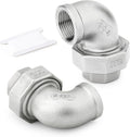 TAISHER 1PCS 304 Stainless Steel 90 Degree Elbow Union，1" NPT Female x 1" NPT Female Cast Pipe Fitting
