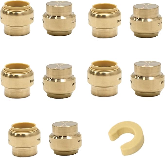 (Pack of 10) EFIELD 1/2 Inch Plug End Cap Push-Fit Fitting to Connect Pex, Copper, CPVC, with a Disconnect Clip Tool,(PF143-10PCS)