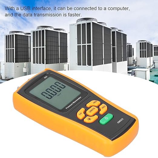 Digital Differential Pressure Manometer Air Pressure Meter with USB Interface for HVAC Fans Blowers Filter Resistance Measurement