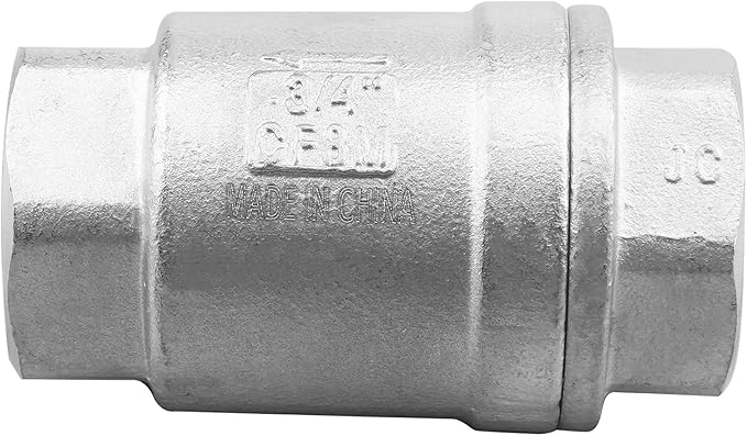 3/4 Inch Vertical Check Valve SUS304 Spring Loaded Check Valve in-line Low Cracking Pressure CF8M WOG 1000