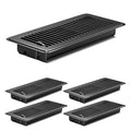Floor Vents Floor Registers 4x12 Inch, Heavy Duty Metal Hot Air Vent Covers 4x12 Inch with Rust-Proof Finish for Home Heater Floor Vent Grilles and Vents (4, Black, 4x12 Inches)
