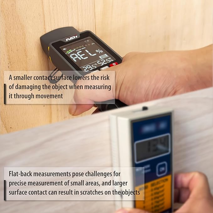 NDI 7 in 1 Pin-Type and Non-invasive Moisture Meter Scanner for Dry Wall/Cement Board/Soft Wood/Hard Wood upto 3/4 Inch Depth