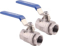 DERNORD Ball Valve Stainless Steel 304 3/4" NPT Heavy Duty for Water, Oil, and Gas with Blue Locking Handles (Pack of 2)