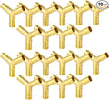 GASHER 10Pcs 3/8 Inch Brass Hose Barb, 3-Way Y-Shaped Hose Fitting Intersection/Split Brass Water/Fuel/Air