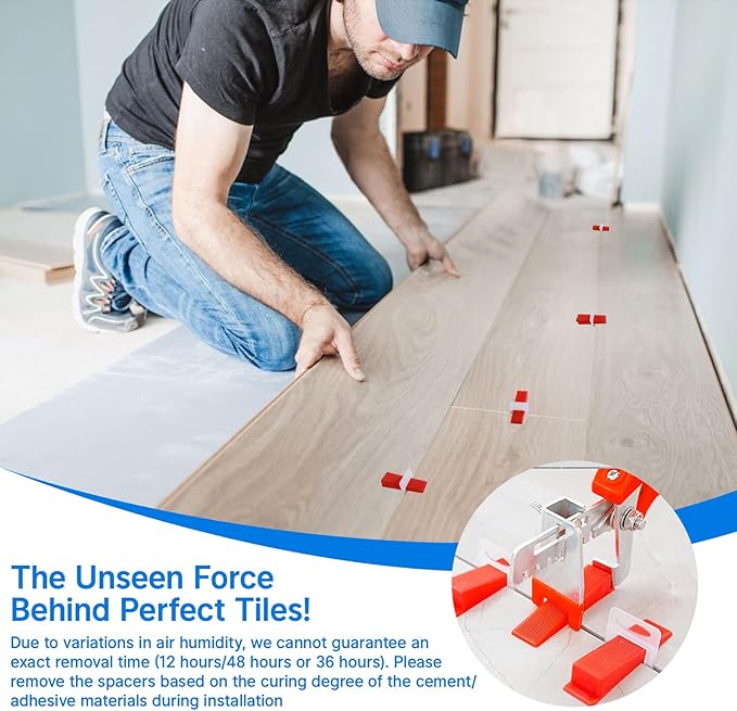 Tile Leveling System Kit, 600pcs Tile Leveler Spacers Clips+150pcs Reusable Wedges+1pc Tile Pliers for Wall/Floor Tile Adjustment, Leveling Tile System for Ceramic Tile(Red, 1/16”-1.5mm)