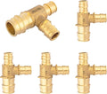 5-Pack HeSun PEX-A Fitting, 3/4"x1/2"x1/2" Expansion Tee, PEX Expansion Fitting Tee, ASTM F1960(PEX1960047)