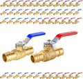 50-Pack Foskan 1" Brass PEX-A Full Port Ball Valve, Quarter Turn Shut-off Valve for PEX-A Tubing(Blue and Red)