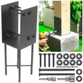 6"x6"(Actual 5.5"x5.5") Stainless Steels U-Shape Post Holder, Wet Concrete Post Anchor, Heavy-Duty Post Base Bracket for Fence, Deck Railing, Wood Gazebo, Pergola (1pack-Dark Gray)