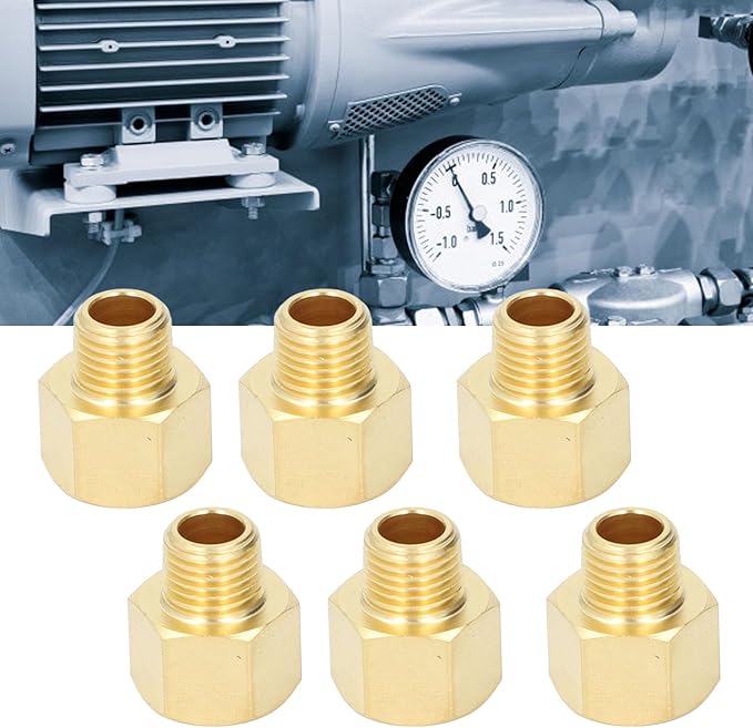 FTVOGUE 10Pcs Brass Pipe Fittings Male to Female Adapter Solid Brass Plumbing Connectors for Shower Head Tub Spout Hydraulic Systems