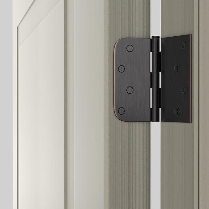 18 Pack goldenwarm 4in Oil Rubbed Bronze Door Hinges Interior Door Hinges 4 x 4 Inch with Square & Round Corners, Iron Material