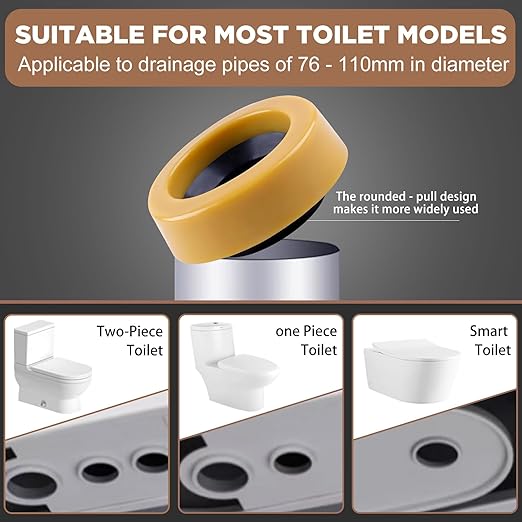 Wax Ring for Toilet Extra Thick, 2Pcs Universal Toilet Wax Ring Replacement Kit with Flange & Bolts, Toilet Ring Seal Bowl Wax for Floor Outlet Toilets New Install or Re-seat, Fit 3" or 4" Waste Lines