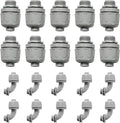 Conduit Connectors, 1/2 Inch Liquid Tight Connector NPT Non-Metallic for PVC Electrical Flexible Conduit Fittings, 10 Straight and 10 Angle 90 Degree, UL Listed, Grey (20-Pack)