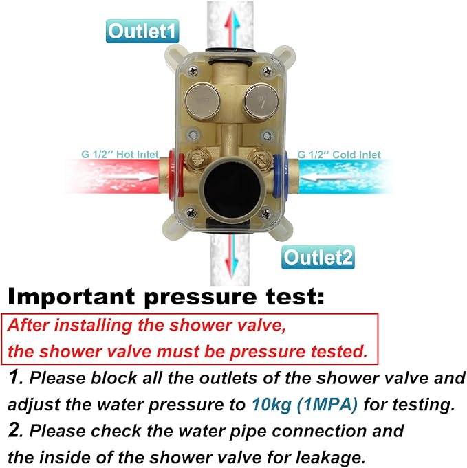 Round Digital Display Shower Valve 2 Way Shower Mixing Valve Concealed Installation Can Use All the Time Brushed Gold