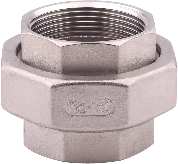 Cast Pipe Fittings Union - 1 1/2" NPT Female Fitting Stainless Steel 304, Class 150