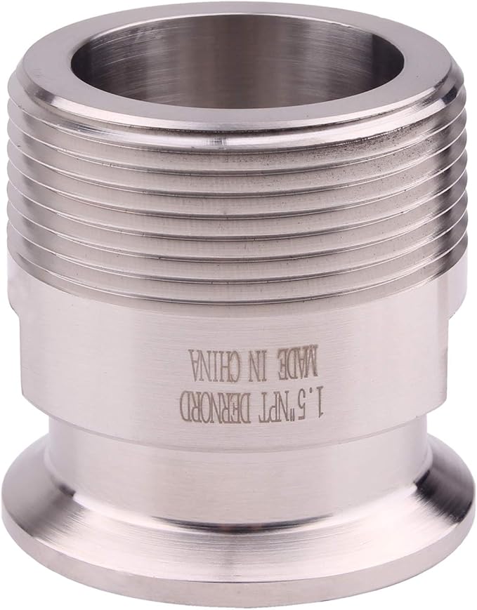 DERNORD 1.5''Tri clamp Adapter to 1.5 inch MNPT Thread Ferrule Sanitary Pipe Fitting