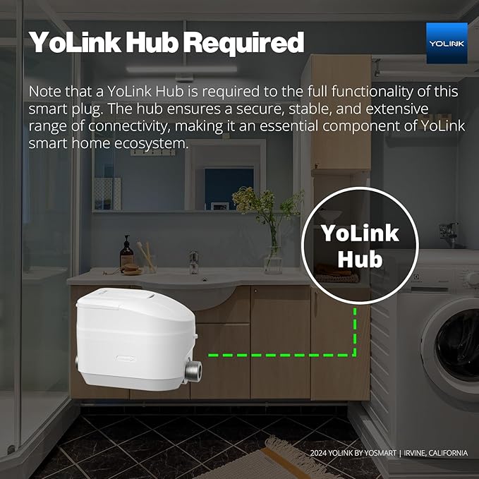 YoLink FlowSmart All-in-One Smart Water Management System: 3/4" Ultrasonic Water Meter with Automated Valve Control, Real-Time Leak Detection, App-Enabled, 10-Year Battery Life, Include YoLink Hub
