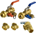 Hydro Master Tankless Water Heater Service Valve Kit with Pressure Relief Valve Included 2 pcs SWT Connections, 1-Inch IPS Isolator Clean Brass
