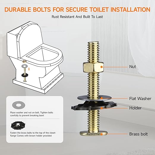 Jamini Extra Thick Toilet Wax Ring Replacement Kit – Universal Wax Seal Fits 3" & 4" Drain Pipes, Includes Bolts & Washers, Easy DIY Installation, Compatible with Below-Floor or Level Flanges