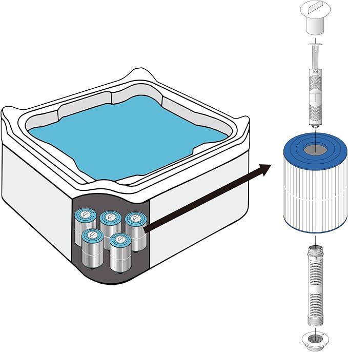 Hot Tub Mineral Ion Cartridge, Spa Silver Ag+ Stick, 4-Unit Gray for 16-Month Supply – Enjoy Fresh, Crystal Clear Water with an Easy Drop-in Standpipe Design