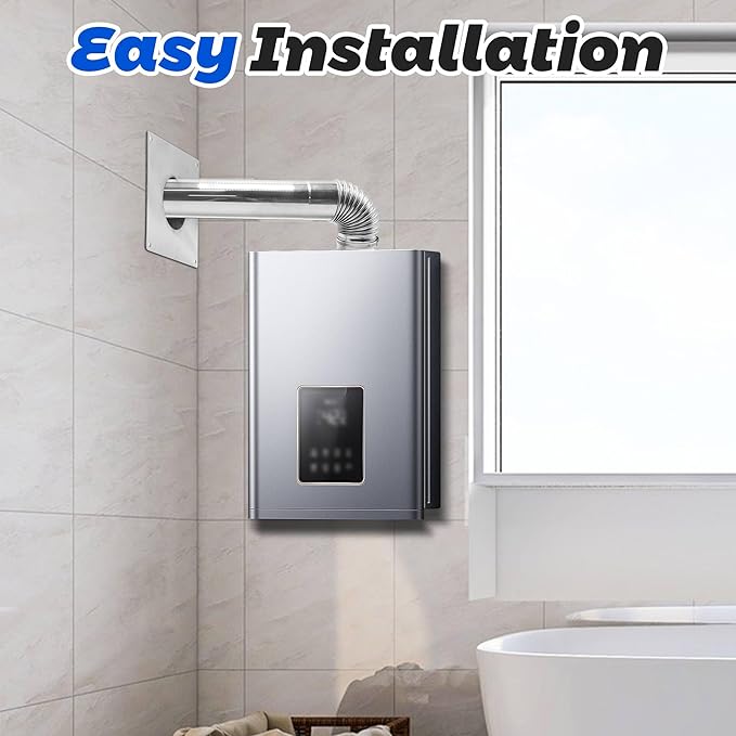 3.15" Thickening Stainless Steel Direct Vent Wall Thimble for Indoor Gas Water Heater, Extendable length from 3.94" to 7.48"