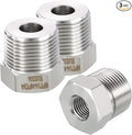 3 Pack 304 Stainless Steel Male to FeMale Adapter, 3/4" Male NPT x 1/4" FeMale NPT Hex Bushing Reducer for Industrial, Automotive, Fluid Transfer, Home Gardening, Water Treatment