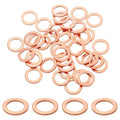 uxcell 75Pcs M12 Flat Washer Copper Washer Sealing Rings, 12mm ID 18mm OD 1.5mm Thickness Copper Crush Washers Metric Sealing Gasket for Plumbing Machinery Automotive