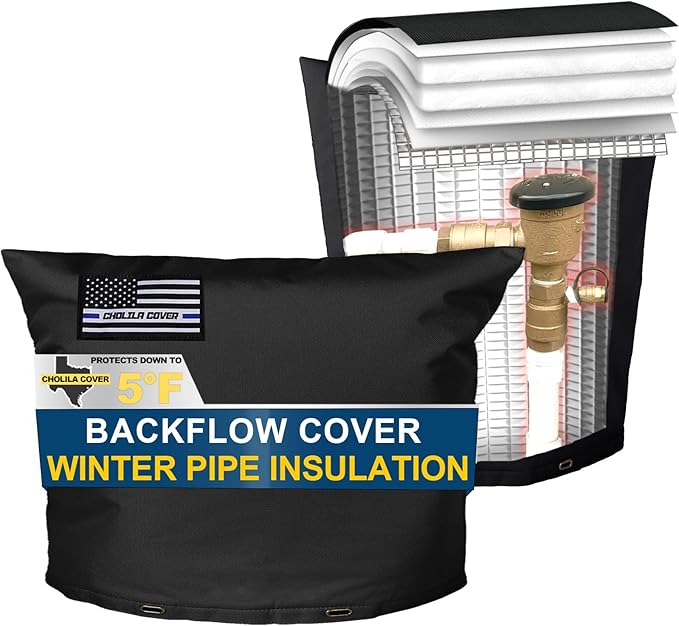 Backflow Preventer Cover Insulated (5˚F) - 36" W x 24" H Backflow Cover for Winter Pipe Freeze Protection - Sprinkler Covers for Outside - Double Wall Insulation Cover, Black