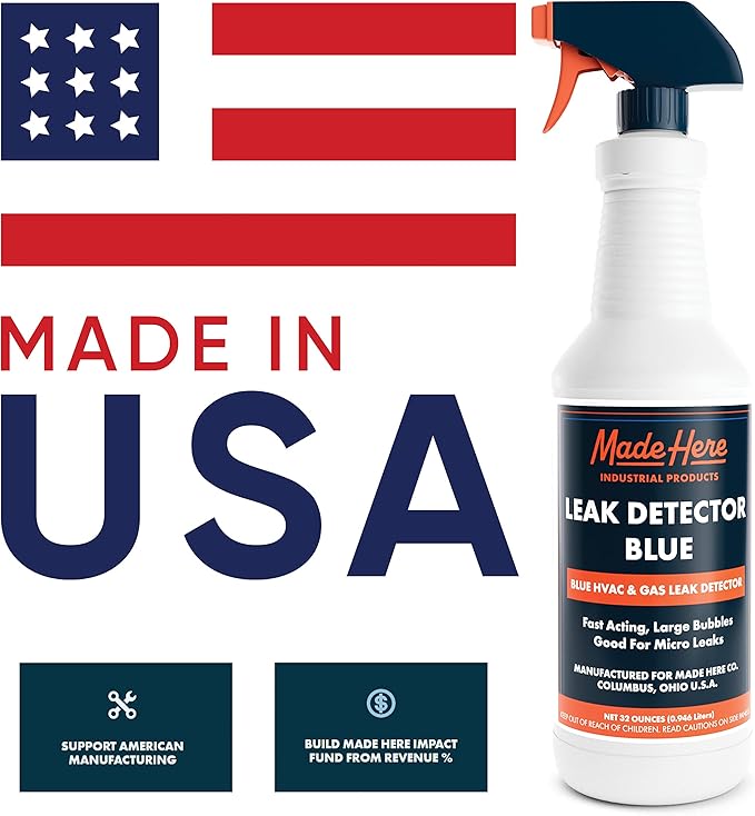 Leak Detector Blue - Fast-Acting Leak Detection for High & Low-Temperature Applications in Gas & CO2 Systems (32 oz)