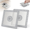 Hibbent 2 Pack Upgraded Shower Drain Hair Catcher, Shower Drain Cover for Bathroom Floor 6" Drain, Anti-Clogging Bathtub Drain Strainer, Stainless Steel Kitchen Sink Drain Strainer with Handle, Grey