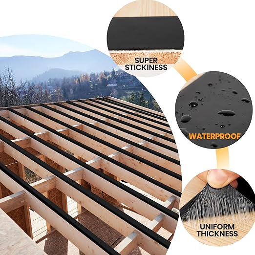 ADHES Deck Joist Tape 2 inch, 2" x 50' x 2 Rolls, Weather Resistance & Waterproof Butyl Joist Tape for Decking, Deck Flashing Tape, Ideal for Wood Decks Beams Roof, Outdoor Construction Use