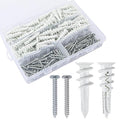 200-Piece Versatile Drywall Anchors Kit - Heavy Duty Zinc Alloy & Anchors with Screws，Self Drilling Metal & Plastic Hangers with Screws|100#6 Heavy Duty Metal (50lbs) + 100#8 Plastic（80lbs）
