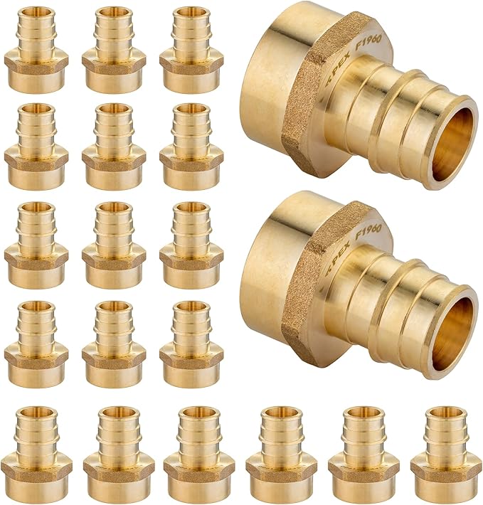 HeSun 20-Pack PEX-A Fitting, Pex Expansion 3/4 Inch Female Thread Adapter,3/4" Female NPT x 3/4" Pex Expansion Adapter,ASTM F1960
