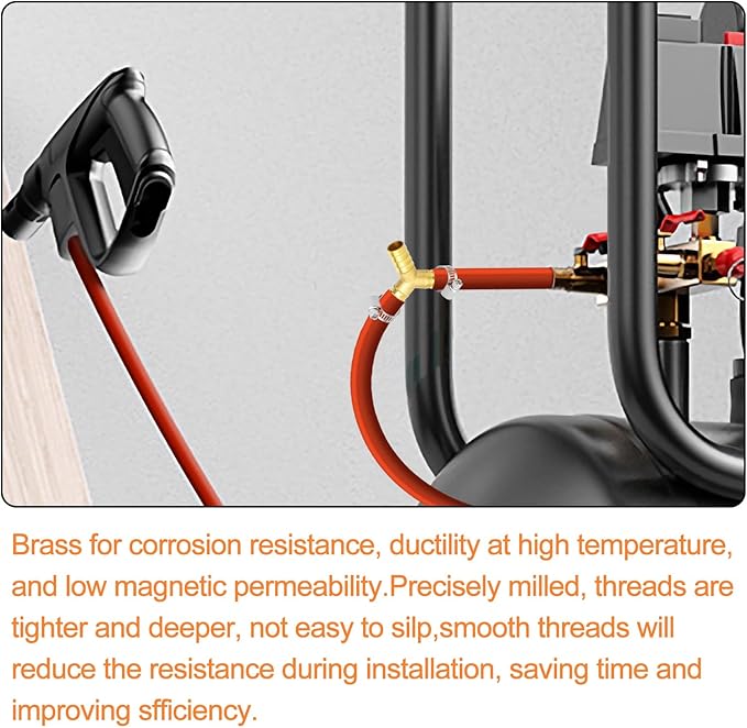 GASHER 20Pcs 1/2 Inch Brass Hose Barb, 3-Way Y-Shaped Hose Fitting Intersection/Lquid/Fuel/Air