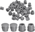 uxcell 38Pcs 6mm(1/4") Nylon Hole Plugs, Flush Type Panel Round Snap in Fastener Knockout Locking Plugs for Furniture Insert End Caps Panels, Gray
