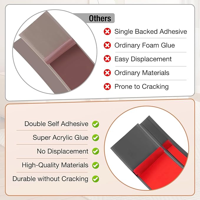 Floor Transition Strip Self Adhesive Vinyl Door Threshold for Doorways Carpet Edging Trim Overlap Edge Reducer for Laminate Floor, Carpet, Tile (Deep Gray Wood Grain, 3/5" to 4/5", 6.6Ft)