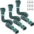 3 Pack Flexible Gutter Downspout Extensions Extendable from 21" to 67", Downspout Extender Comes with Adapters, Thickened Down spout Drain Extension for Rainwater Drainage(Green)