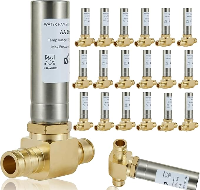 Water Hammer Arrestor,1/2Inch Stainless Steel Tee Water Arrestor,Pex-A Expansion Connection(20PACK,Stainless Steel Arrestor)(HAMMER009-20Pack)